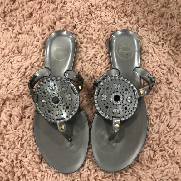 Pewter Jelly Jack Rogers Sandals - Picture 1 of 2